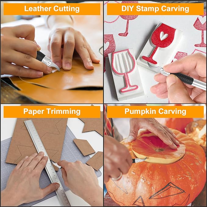 100 Pack Exacto Knife Blades #28, Hobby Knife Blades, Craft Knife Blade Replacement Blade with Storage Box for Craft Scrapbooking Supplies Caving Stencil