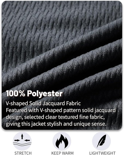 Mens Casual Jacket Loose Fit Lightweight Jacket Varsity Bomber Jacket with Zipper