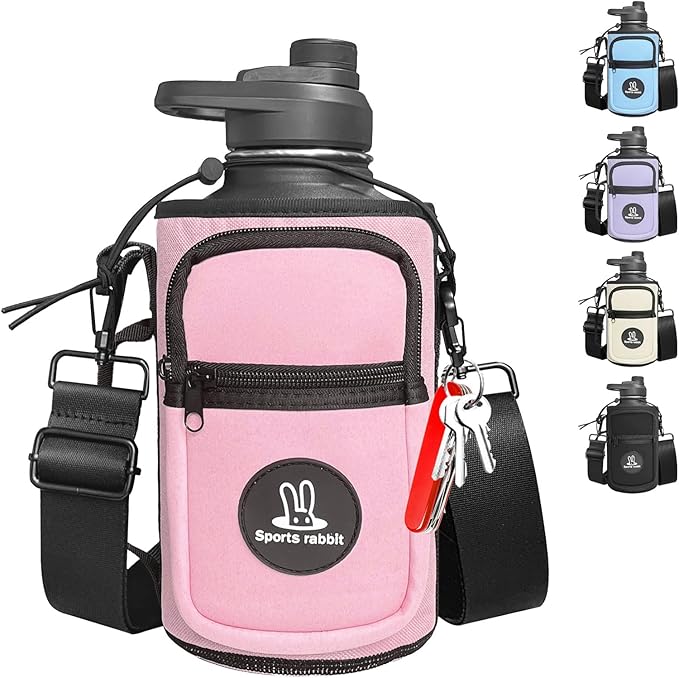 Sports rabbit Universal Water Bottle Holder – Durable Oxford & Neoprene Hybrid Design Compatible with Stanley 30/40oz Handled & 64/87oz Straight Tumblers, Adjustable Strap for Gym, Travel, Outdoors