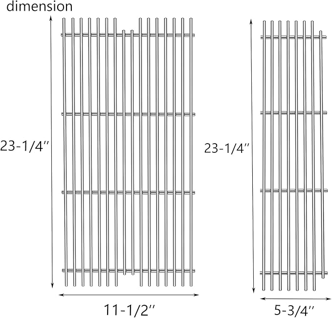 s911-1 Stainless Steel Grid grates Replacement for Viking VGBQ 30 in T, VGBQ 41 in T and VGBQ 53 in T Series VGBQ300T,VGBQ0302T, VGBQ3002RT, VGBQ4103RT Gas Grill 23-1/4"