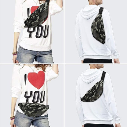 MAXTOP Large Crossbody Fanny Pack with 4-Zipper Pockets,Gifts for Enjoy Sports Festival Workout Traveling Running Casual Hands-Free Wallets Waist Pack Phone Bag Carrying All Phones