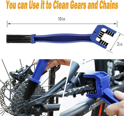 10pcs Bike Cleaning Kit, Bicycle Clean Brush Tool Including Chain Cleaner for Cycling,Bike Chain Cleaner Brush Suitable fo Mountain/Dirt/MT/Road/BMX Bike
