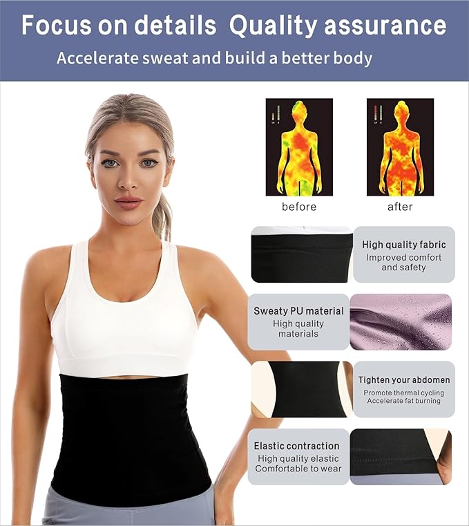 Sauna Suit Waist Trainer for Women,Sweat Waist Trimmer Belt Heat Trapping Weight Loss Shapewear for Women Belly Fat