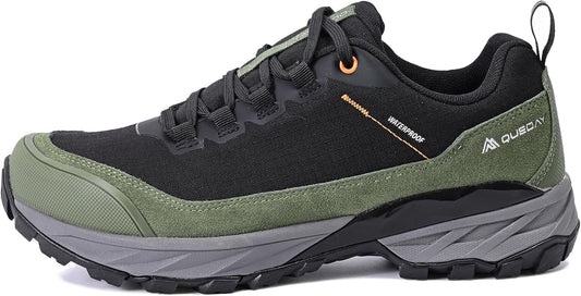 Queday Mens Waterproof Hiking Shoes Lightweight Outdoor Cordura Walking Shoes Breathable Hike Trekking Trails Camping Climbing