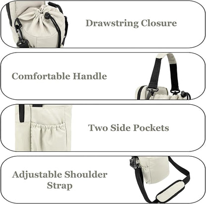 Water Bottle Holder with Strap, 32/40oz Insulation Water Bottle Carrier Bag with Phone Pocket, Water Bottle Sling Bag Crossbody Water Bottle Holder for Hiking Walking