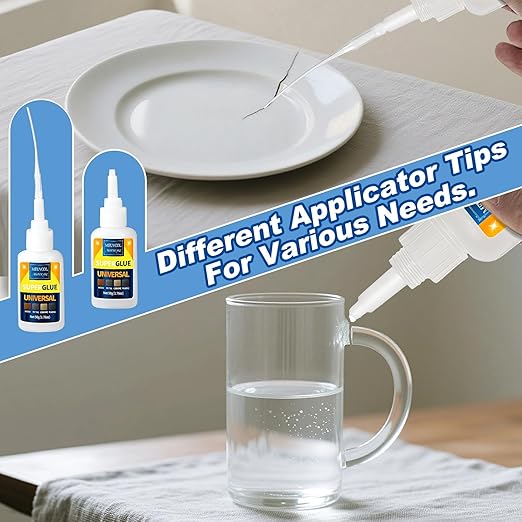 Super Glue All Purpose 100g - Instant & Waterproof Superglue for Plastic, Ceramic, Wood, Shoe, Glass, Leather, Rubber, Shoe Ca Glue - Strong & Clear Liquid Cyanoacrylate Adhesive, 6 Nozzles