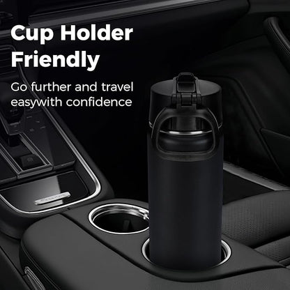 Neihepal 22 oz Insulated Water Bottles Bulk, Double Walled Vacuum Stainless Steel Water Bottle Multipack with Leak Proof Straw Lid for Men, Adults, Kids, Gym, Sports (Mix,4 Pack)