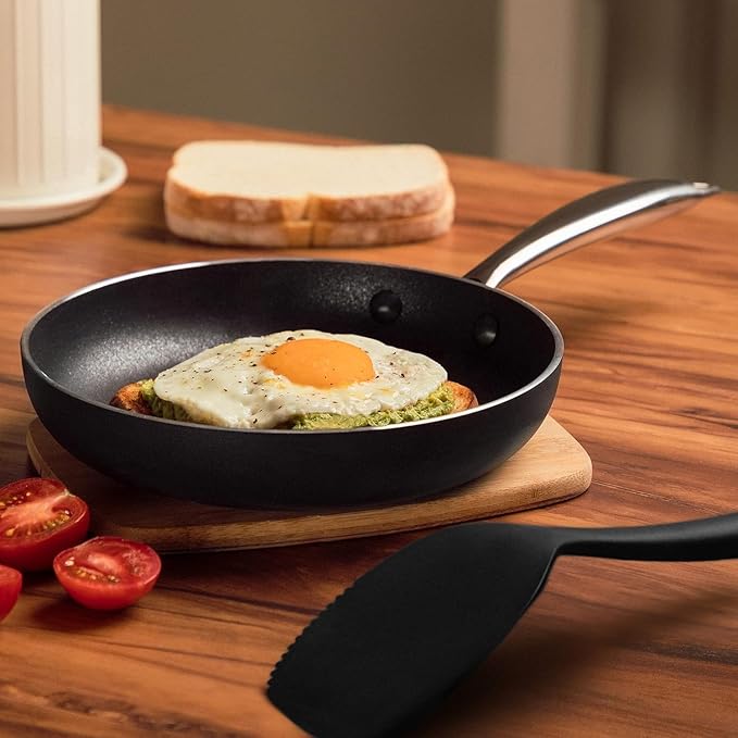 Vasconia 11-Piece Aluminum Cookware Set - Nonstick Pots and Pans with Lids - Dishwasher, Oven Safe up to 475°F - Skillets, Griddle, Casserole, Dutch Oven - Black