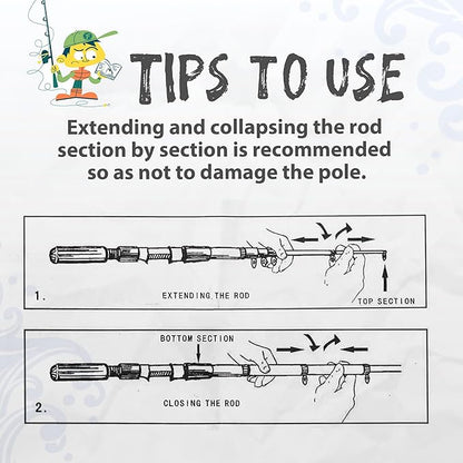 Kids Fishing Pole, Portable Telescopic Kids Fishing Poles for Boys and Girls, Fishing Rod and Reel Combo Kit with Tackle Box, and Fishing Net, Best Fishing Pole for Toddler Youth