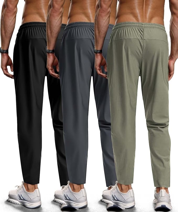 Men's Hiking Pants Quick-Dry Lightweight Sweatpants Outdoor Fishing Pants Water Resistant with Zipper Pockets