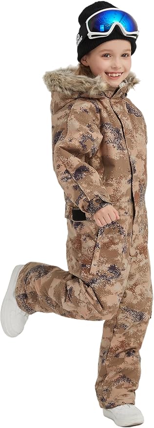 Kids Girls Boys Waterproof Colorful One Piece Snowsuits Coveralls Ski Suits Jackets Winter Jumpsuits