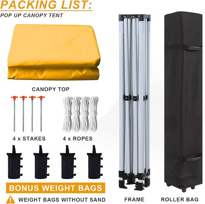 10x10 Pop Up Canopy Tent Commercial Series,Gold