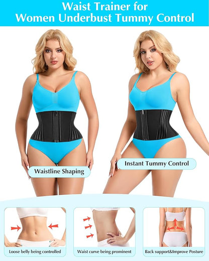 Short Torso Waist Trainer for Women Lower Belly Fat, Workout Fajas Colombianas Waist Cincher Corset