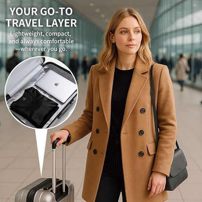 100% Mulberry Silk Long Sleeve Top for Women Thermal Base Layer Shirt Lightweight Breathable Underwear with Gift Box