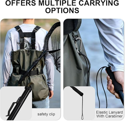 Floating Fishing Net, Foldable for Easy Storage, Retractable, Ideal for Bass, Trout, Kayak & Boat Fishing, Easy Catch & Release