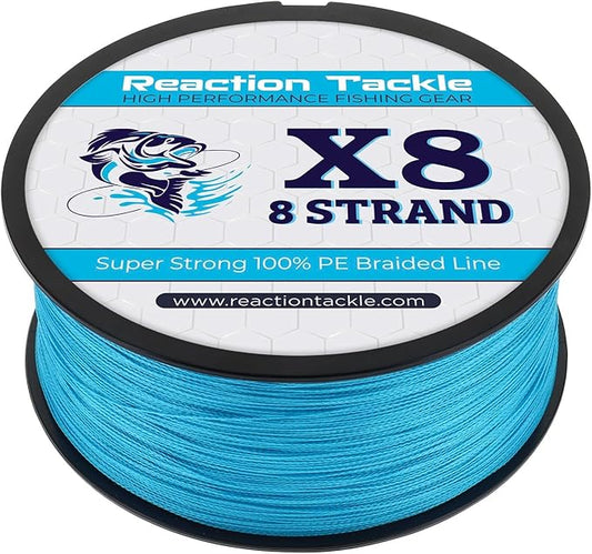 Reaction Tackle Braided Fishing Line - Pro Grade Power Performance for Saltwater or Freshwater Fish - Colored Fishing Line Braid for Extra Visibility