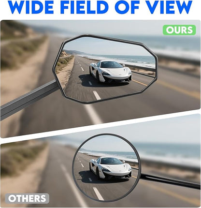 Motorcycle Mirrors for Handlebars, ATV Mirrors Featuring a Phone Mount Interface, Anti-impact/explosion/glare,HD,Compatible with Motorcycle (Suzuki,Yamaha,Honda,Kawasaki),Mopeds,Electric Bike