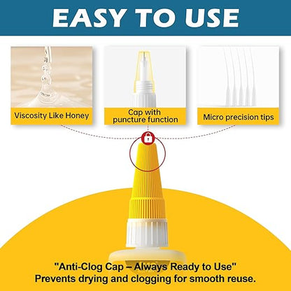 Glass Super Glue Liquid, Clear Instant Cyanoacrylate Adhesives for Glass Repair, All Purpose CA Glue for Shoe Ceramic Plastic Leather Model Metal Wood Pottery Aquarium Porcelain Stone, Thick