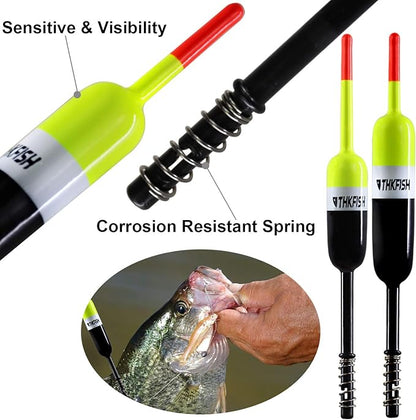 THKFISH Fishing Bobbers Fishing Floats and Bobbers Slip Bobbers for Fishing Balsa Floats Crappie Fishing Bobbers Fixed Bobber (1.5"X0.59"X5.4") (2.5"X0.59"X5.4")