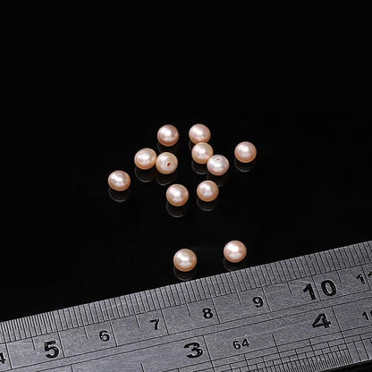 Natural Half Drilled Pearl Beads Pink 4-4.5mm 12pcs AAAA Freshwater Cultured Loose Gemstone Beads for DIY Stud Earring Jewelry Making