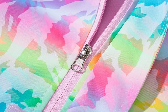 MGEOY Boys Girls Rain Jackets Lightweight Waterproof Hooded Raincoats Windbreakers for Kids 4-14Y