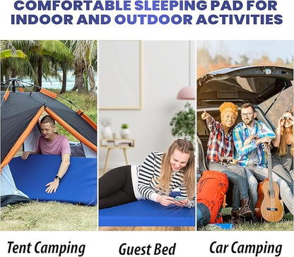 Hazli Matrix Comfort-Cell Memory Foam Camping Mattress Pad - Roll Up Mattress for Adults - Portable Cot Sleeping Pad for Camping - Floor Mat or Bed Roll for Car, SUV