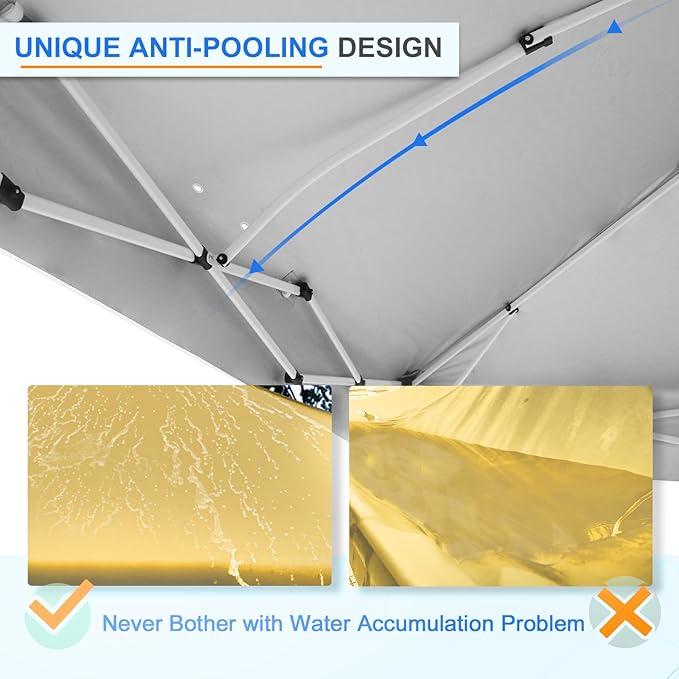 EAGLE PEAK Pop Up Canopy Tent with Wheeled Carry Bag, 8 Stakes, 4 Ropes, 4 Weight Bags, Easy Set Up Tent Canopy, 12x12 ft, 144sqft of Shade, Beige