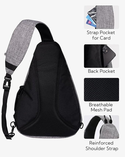 WATERFLY Sling Bag Crossbody Backpack: Over Shoulder Daypack Casual Cross Chest Side Pack