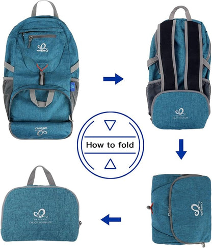 WATERFLY Small Lightweight Packable Backpack: 20l Ultra Light Foldable Travel Hiking Camping Daypack Day Pack for Man Woman