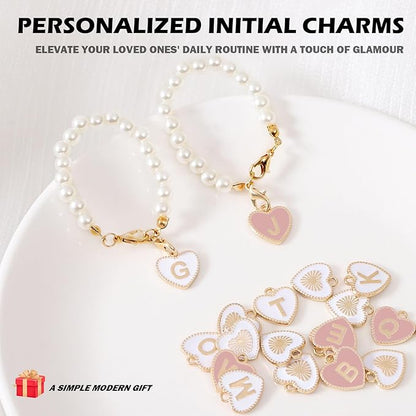 Pink Bow Stanley Straw Topper, 2pcs Pearl Chain for Stanley Cup Accessories Initial Letter Charms Handle with 2pcs Straw covers for Water Bottle Jewelry Tumbler Personalized Decorations Tag H