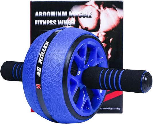 AB Wheel Roller, Exercise Abdominal Wheel Fitness for Gym & Home, Work-out Strength-Training Equipment with Knee Pad