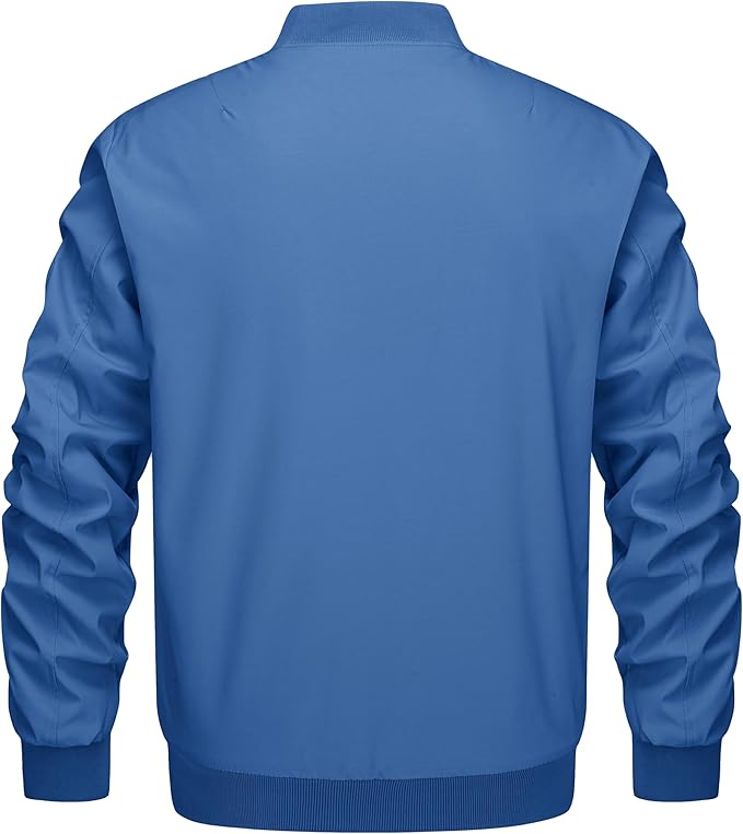 KEFITEVD Men's Jacket Casual Windproof Bomber Jackets Full Zip Windbreaker Warm Winter Padded Coats