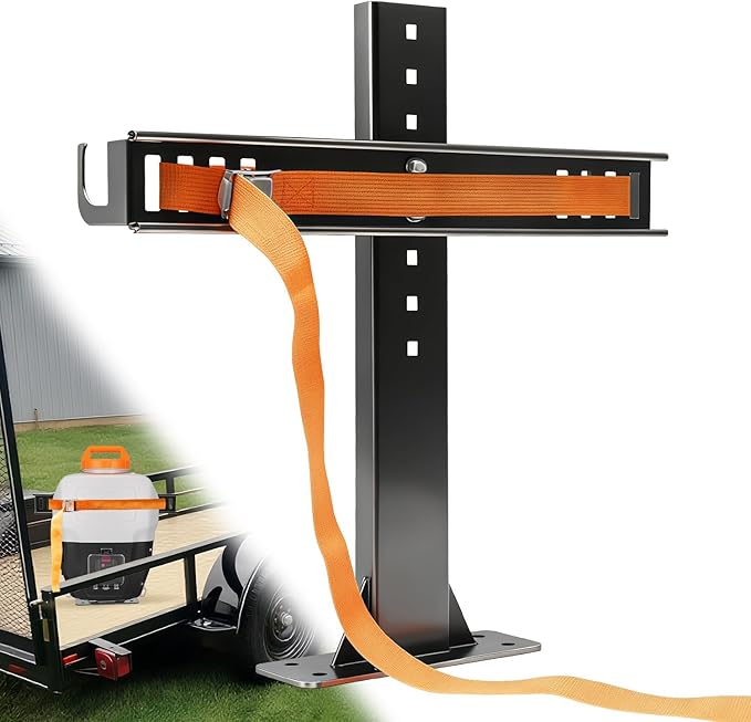 Backpack Sprayer Rack, Adjustable Backpack Sprayer Holder, with Webbing Buckle and Spray Rod Holder, Fit for Open or Enclosed Trailers