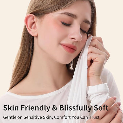 100% Mulberry Silk Long Sleeve Top for Women Thermal Base Layer Shirt Lightweight Breathable Underwear with Gift Box