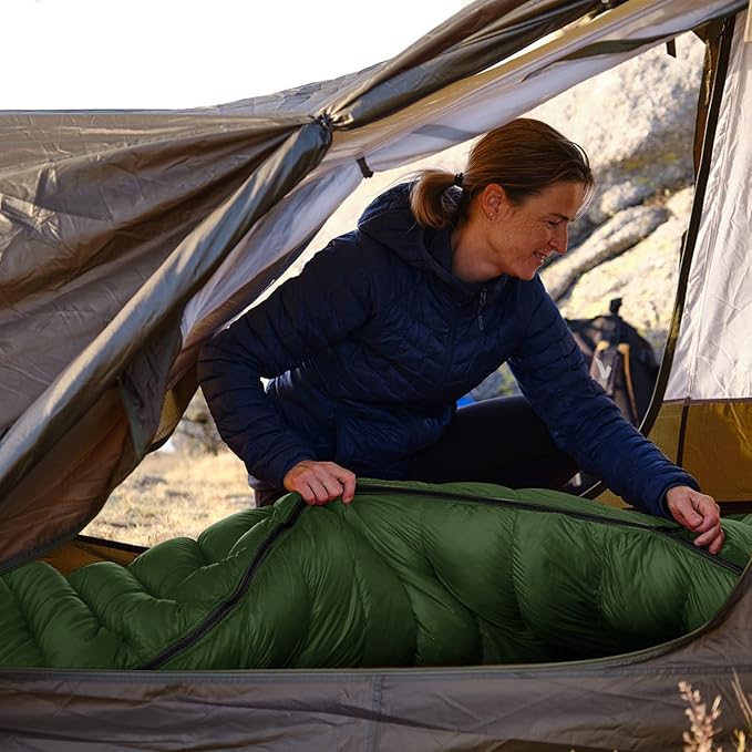 Camping Sleeping Bag 3 Seasons Warm & Cool Weather, Lightweight, Waterproof, Portable Backpacking for Adults & Kids - Camping Essentials Gear Accessories Hiking Travel