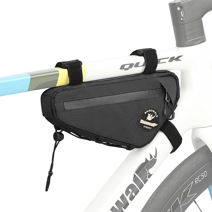 Rhinowalk Bike Frame Bag Under Top Tube Bag Bicycle Triangle Bag with Side Pockets Storage Pouch for Road Mountain Bike