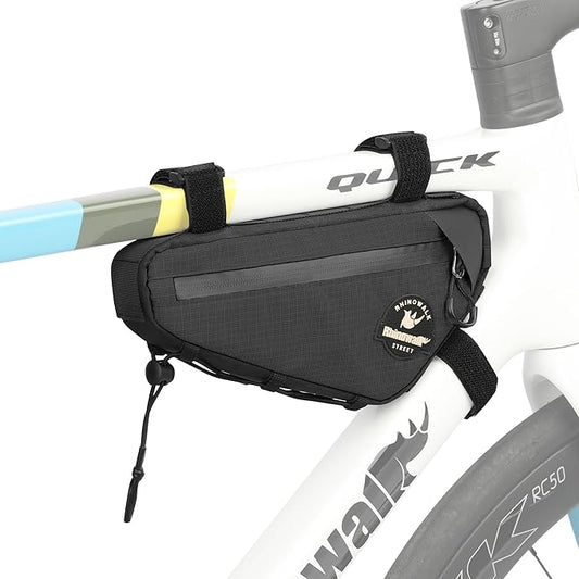 Rhinowalk Bike Frame Bag Under Top Tube Bag Bicycle Triangle Bag with Side Pockets Storage Pouch for Road Mountain Bike