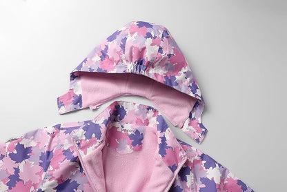 MGEOY Boys Girls Rain Jackets Lightweight Waterproof Hooded Raincoats Windbreakers for Kids 4-14Y