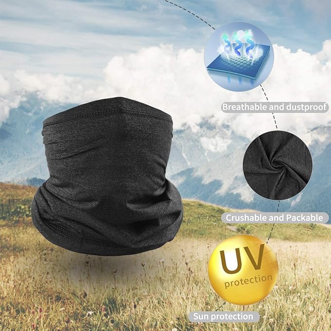 Achiou Cooling Neck Gaiter Face Cover Scarf, UV Protection Mask for Men and Women,Soft Windproof, Hiking Cycling Running