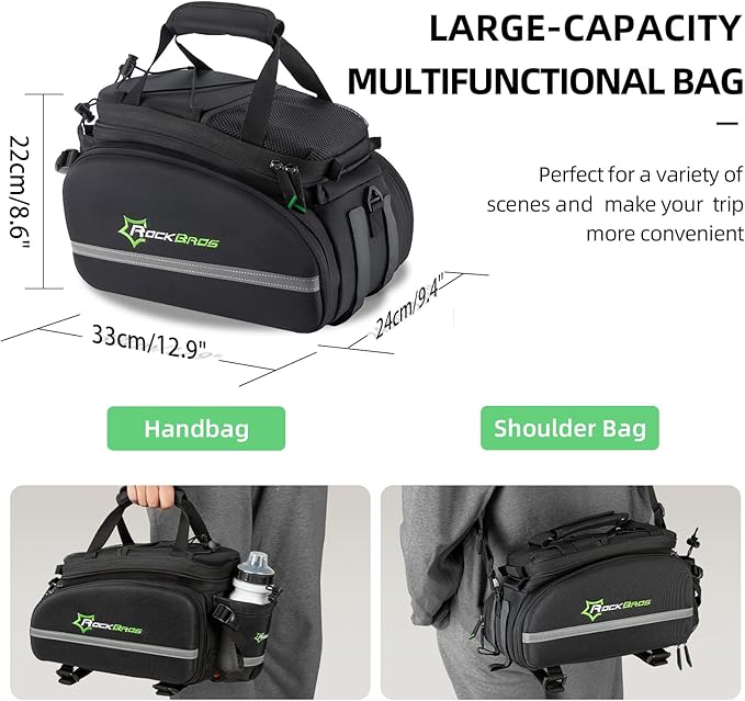 ROCKBROS Bike Trunk Bag 17L-45L Bike Rear Rack Bag Waterproof