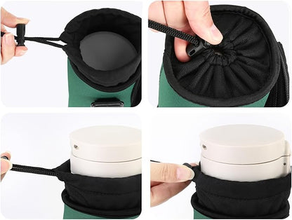 Nuovoware Water Bottle Carrier Bag,25oz/40oz/64oz Bottle Pouch Holder,Adjustable Shoulder Hand Strap 2 Pocket Sling Neoprene Sleeve Sports Accessories for Hiking Travelling Camping