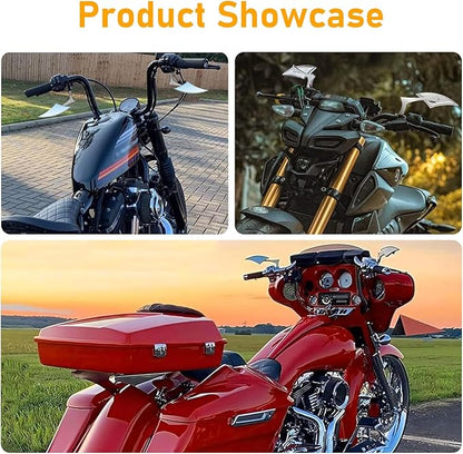 Sturdy Harley - Davidson Motorcycle Mirrors, Sporter Spear Blade Softail Rear View Side Mirrors for 1982-2018 2019 2020 Street Glide Scooter Cruiser Highway Riding and Urban Commuting (White)