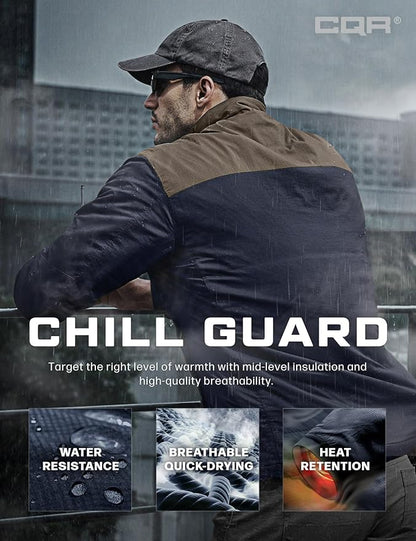 CQR Men's Lightweight Insulated Jacket, Windproof Packable Water Resistant Warm Active Coat for Hiking Work Outdoor Tactical