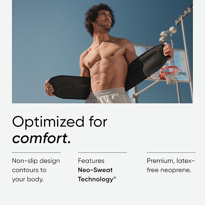 Sports Research Sweet Sweat Waist Trimmer (Core Series) - Premium Sweat Enhancing Fitness Band for Women & Men