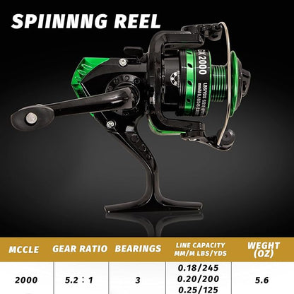 I00000 Fishing Rod and Reel Combos with Fiberglass Telescopic Fishing Pole - Spinning Reel Fishing Carrier Bag, Freshwater and Saltwater Fishing Rod Kit,Travel Fishing Kit for Bass Trout