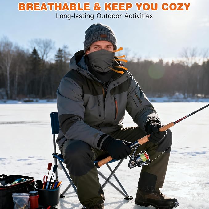 Winter Neck Warmer Gaiter: 2 Pack Thermal Face Cover for Men Women Windproof Fleece Ski Mask for Running Skiing