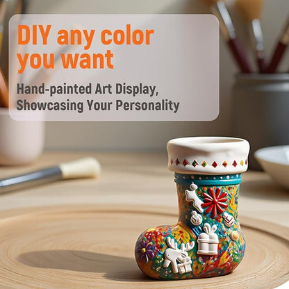 Christmas Stocking Resin Molds Silicone Molds - Reusable Classic Design for Casting with Epoxy Resin, Concrete, and Plaster to Create DIY Home Decor, Cosmetic Organizers, and Plant Pots