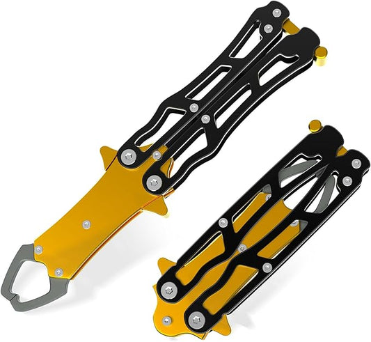 Fish Gripper for Fishing - Saltwater Fish Grabber Tool, Lightweight Aluminium Stowaway Fish Holder for Caught Fish Lip Grips Gift for Angler