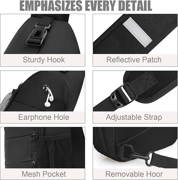 Crossbody Bags for Women Men Trendy Sling Bag Bakpack Casual Chest Bag with Convertible Shoulder Strap