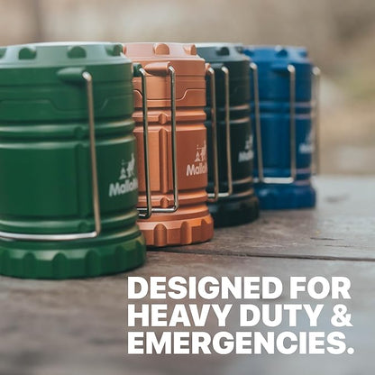 MalloMe Camping Lantern Red Purple 2 Pack Lanterns for Power Outages, Camping Lights for Tent Hanging, Camp Light Tent Lamp Emergency Battery Powered LED Lantern (Rechargeable Batteries Not Included)